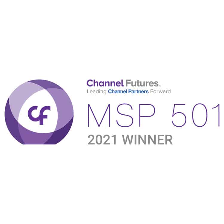 Image of a Channel Futures Leading Channel Partners Forward MSP 501 2021 award, showcasing the MSP company's achievement in being recognized as a top-performing managed service provider. The award features a professional and modern design with the Channel Futures, Leading Channel Partners Forward, MSP 501, and 2021 logos prominently displayed. This award signifies the company's exceptional performance and expertise in providing high-quality managed IT solutions and services to its customers. This image provides valuable insights into the MSP company's achievements, making it a useful resource for businesses seeking to partner with a top-performing managed service provider for their IT needs.