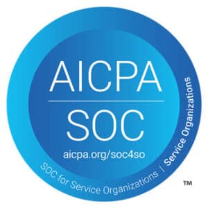 Image depicting a SOC II compliance certificate with the text 'We are a SOC II audited MSP' overlaid on top. The certificate displays a logo with the letters 'SOC II' in bold, along with other certification details and a unique identification number. The background is a gradient of blue and white colors.
