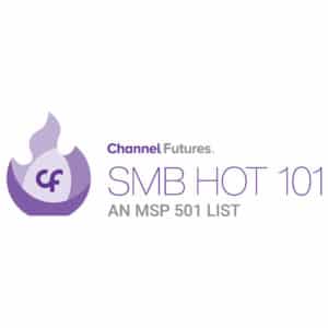 Image depicting the SMB Hot 101 and MSP 501 list, with the text 'SMB Hot 101 MSPs and MSP 501 2022 Edition' displayed prominently at the top. The list features company names and rankings, of the top-ranked MSP companies. The background is a gradient of purple colors, with various geometric shapes and patterns in the background. This image offers a glimpse into the top-performing MSP companies, making it a helpful resource for businesses looking to enhance their IT services.